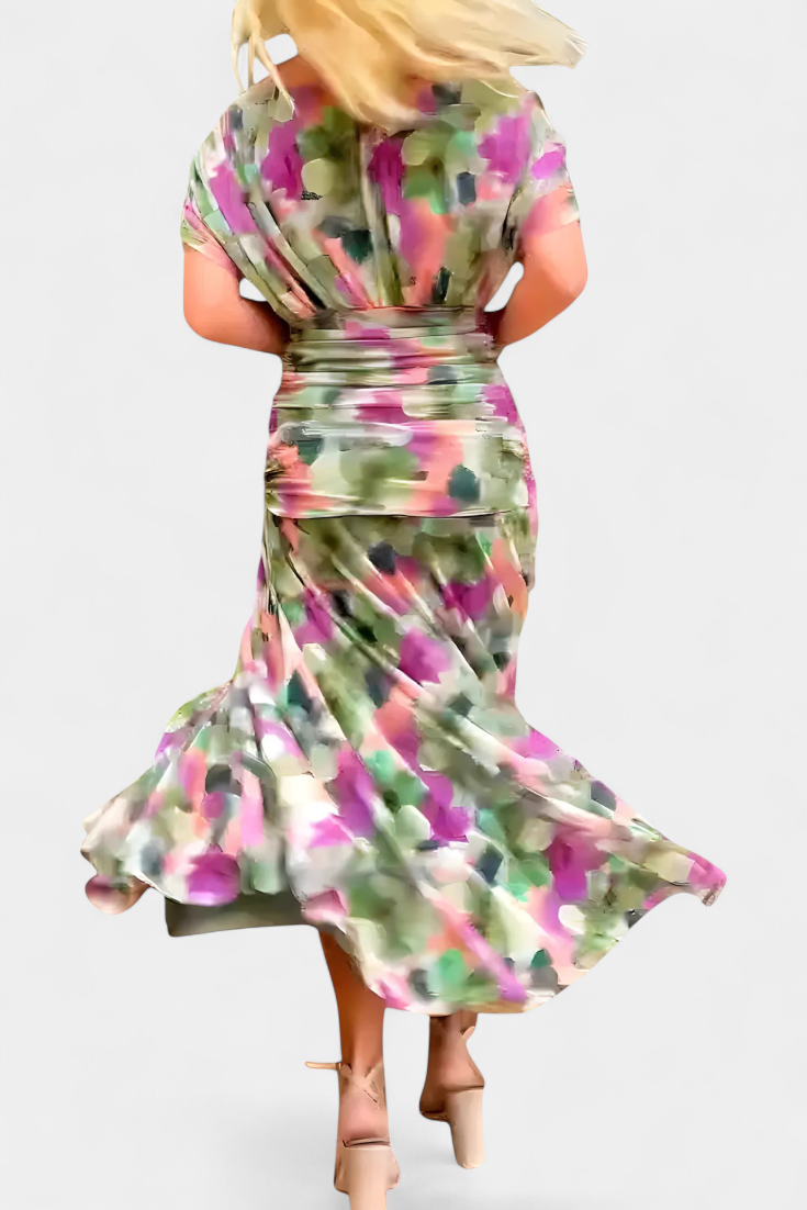 Robe Alondra — Longue Fleurie Décolleté V Romantique