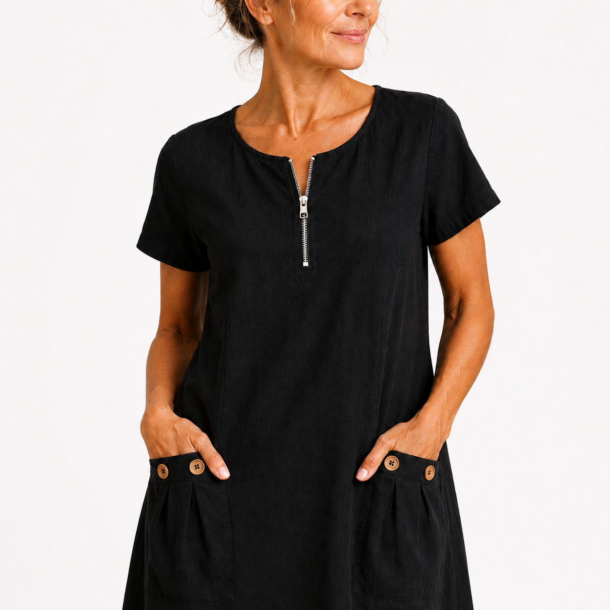 Eleonor - Robe décontractée en coton et lin