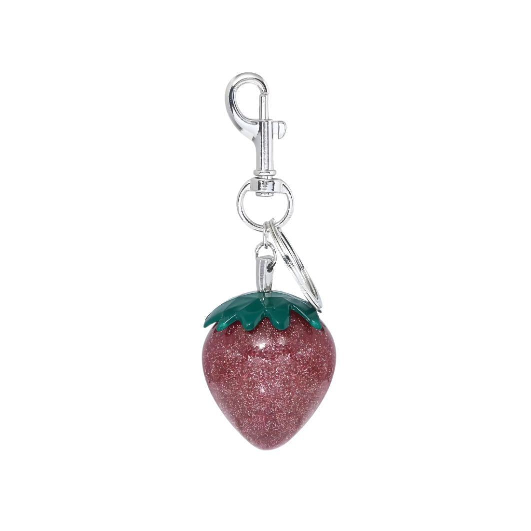 Charm - silver strawberry