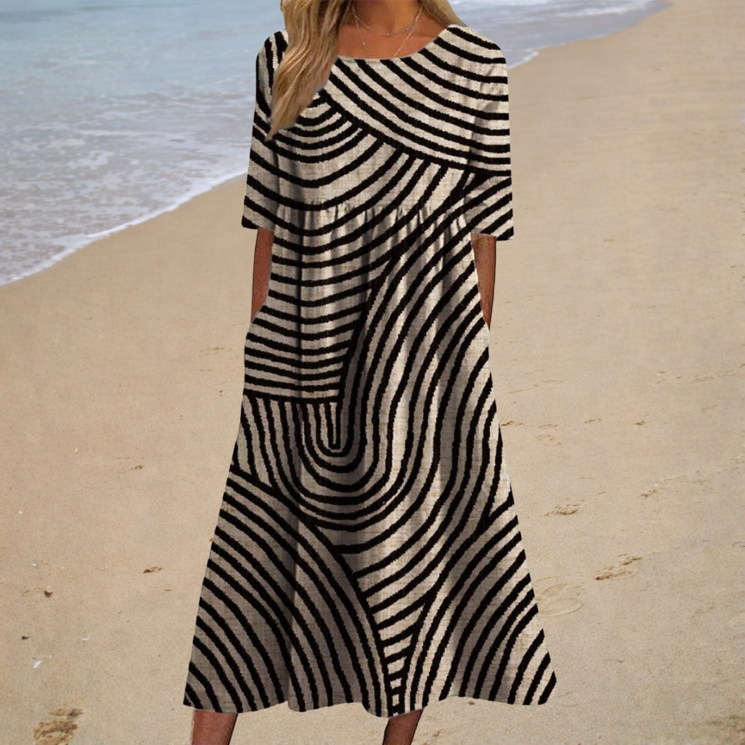 Robe Aurélie — Midi Romantique Manches Courtes