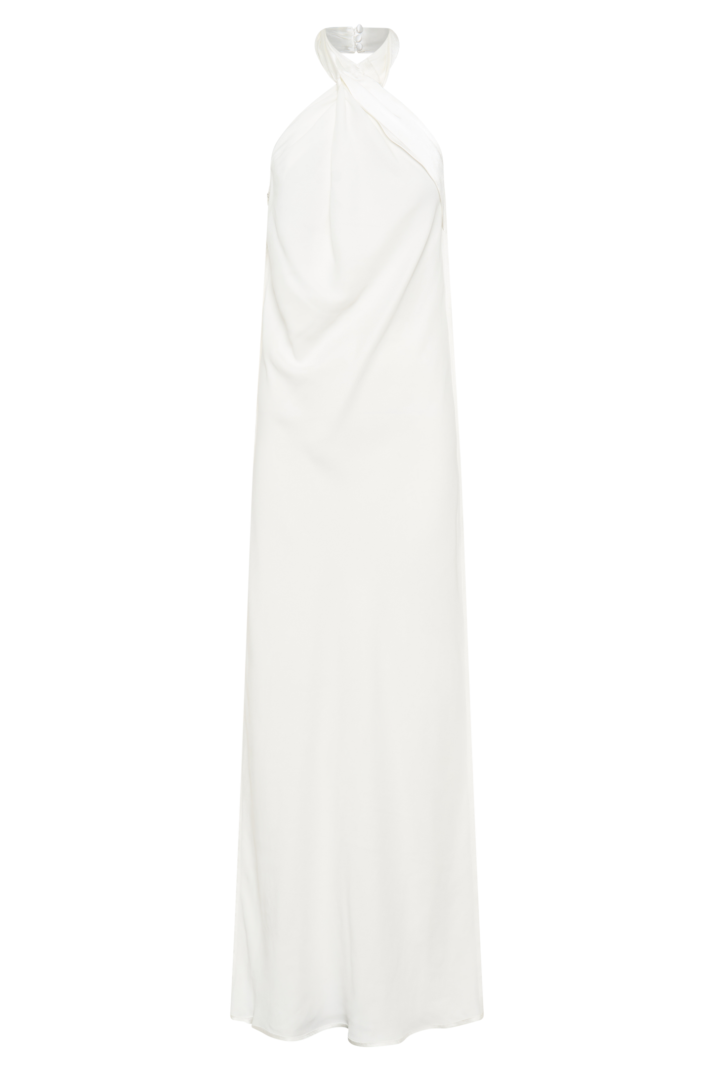 Robe Longue Laura en Satin Blanc