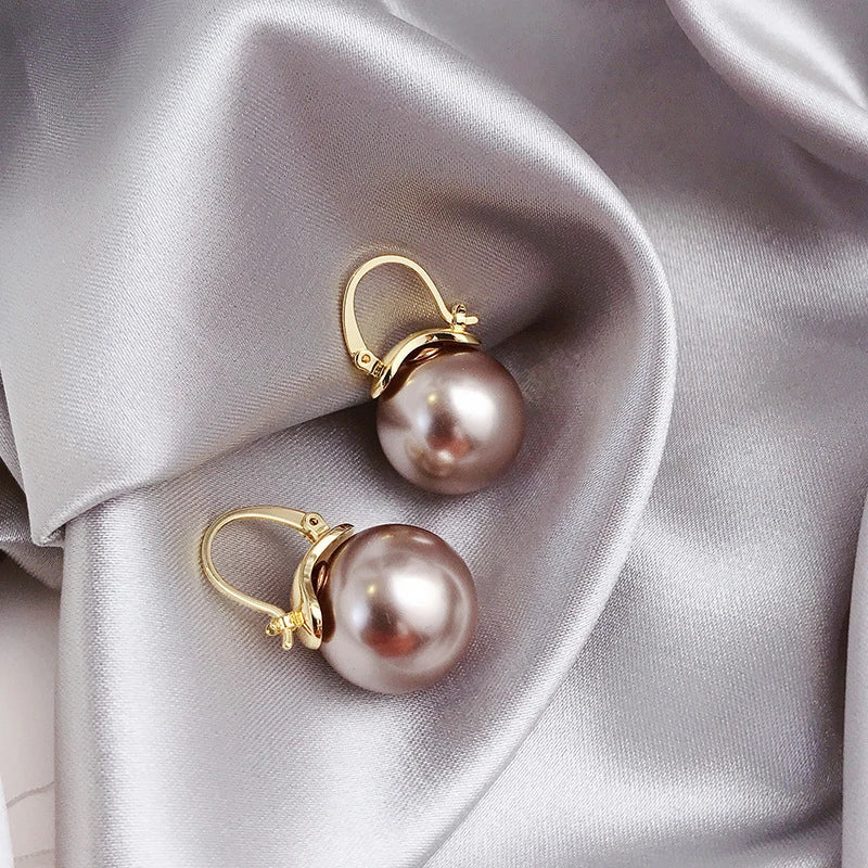 Boucles d'Oreilles Perles Épaisses Dorées