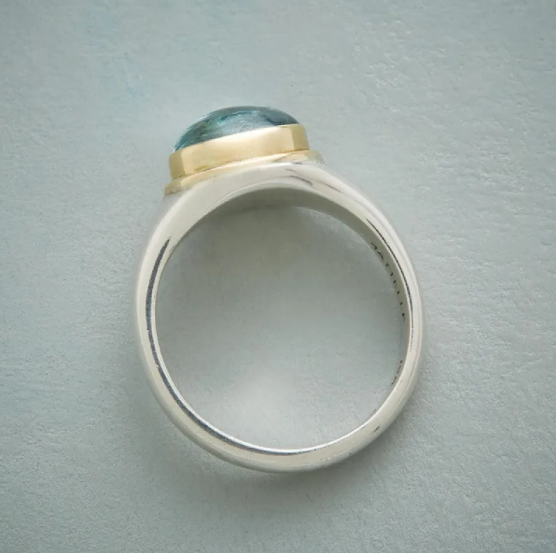 Bague Argent Diamant Vert