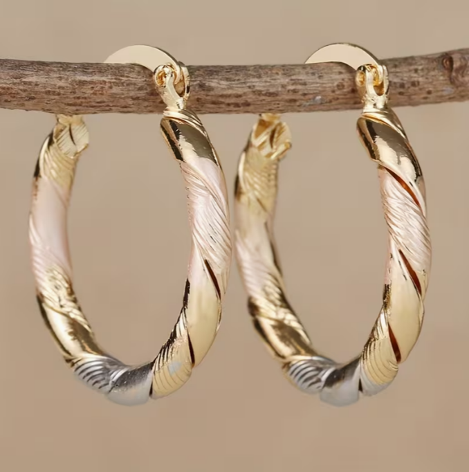 Boucles d'Oreilles Créoles Torsadées Twilight