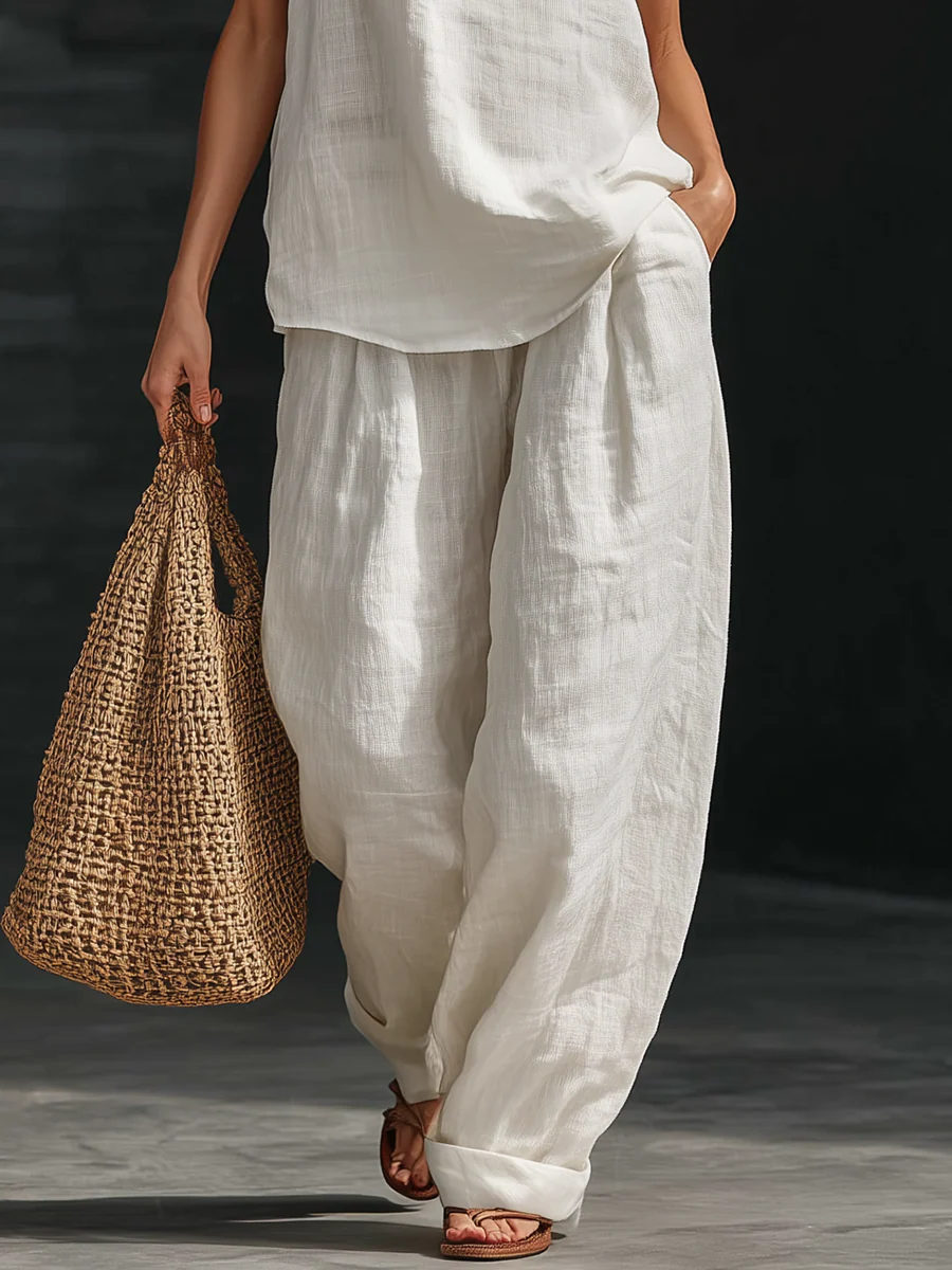 Zoë™ | Ensemble Sans Manches et Pantalon Large