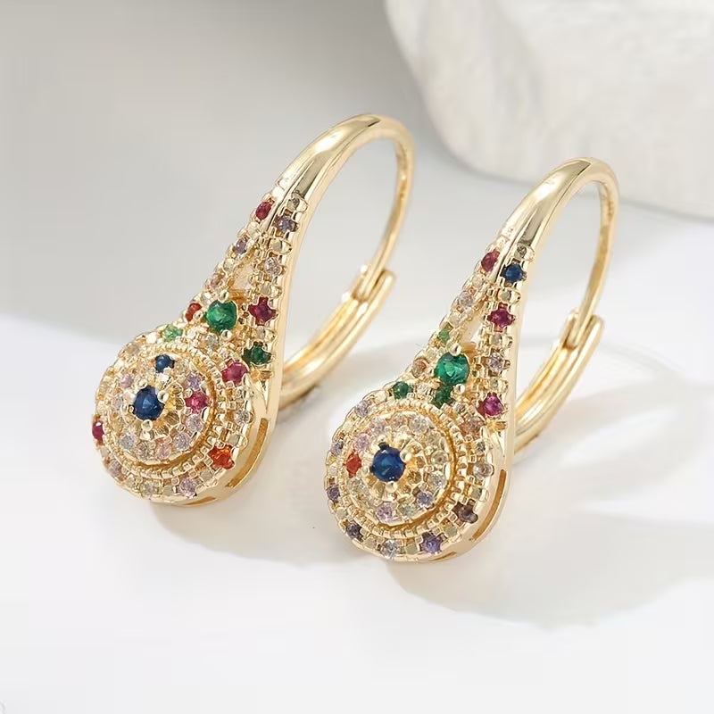 Boucles d'Oreilles Multicolores Scintillantes