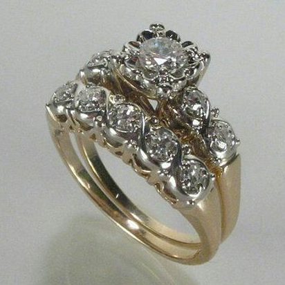 Bague Vintage Étincelante Dorée