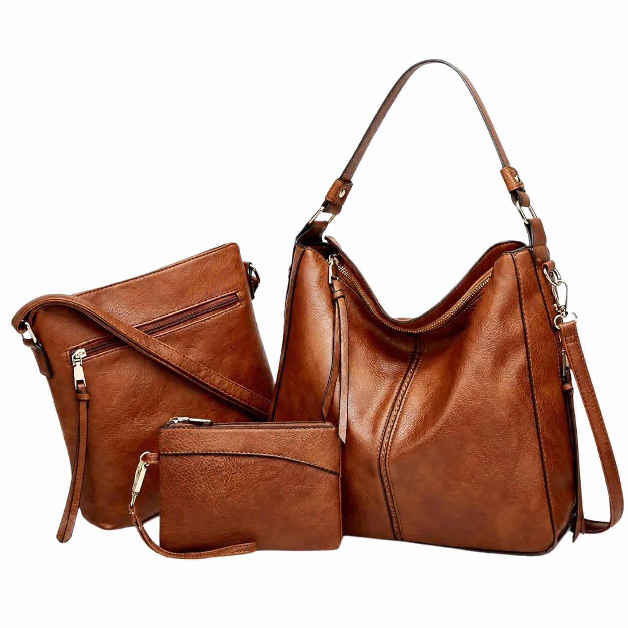 Ensemble Hobo 3 Pièces en Cuir Luxueux