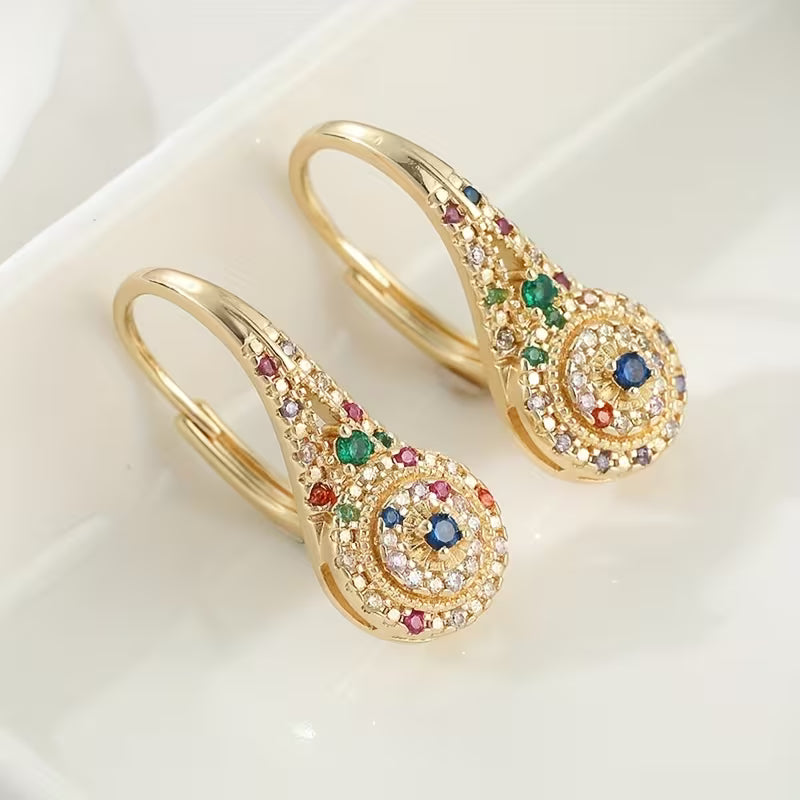Boucles d'Oreilles Multicolores Scintillantes