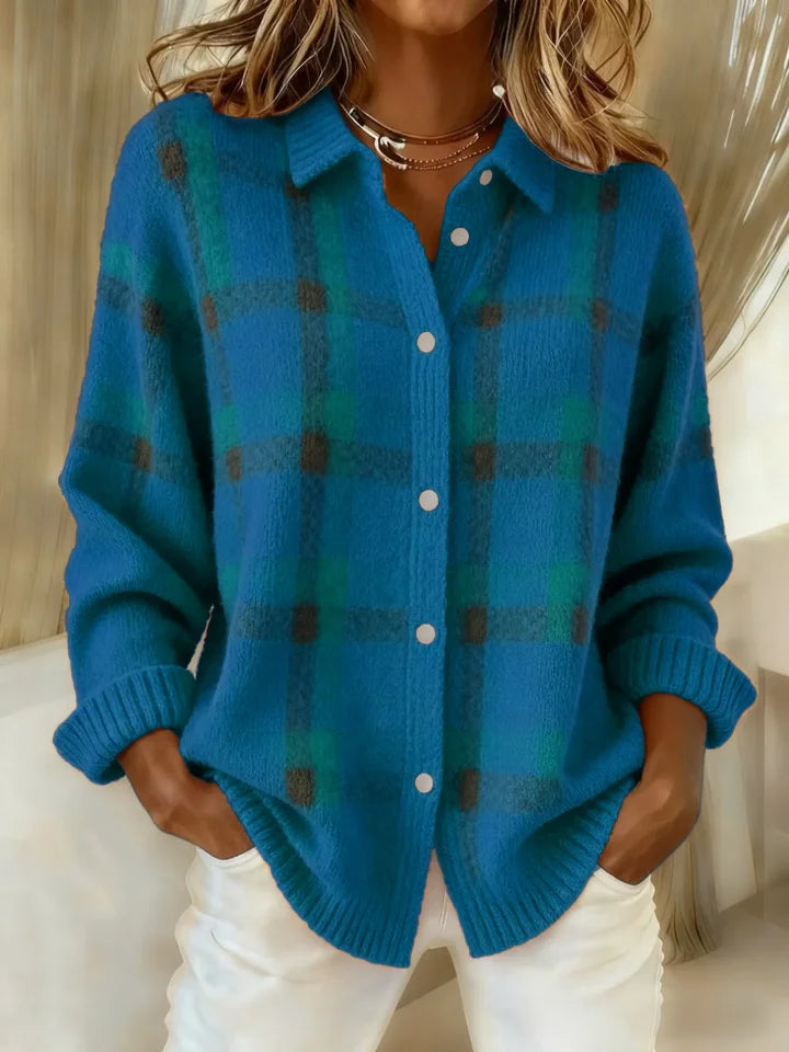 Cardigan Cait — Chemise Boutonnée Tartan Automne