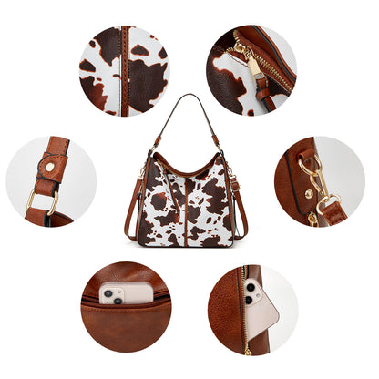 Sac Hobo Antivol en Cuir Imprimé Luxe + Pochette Offerte