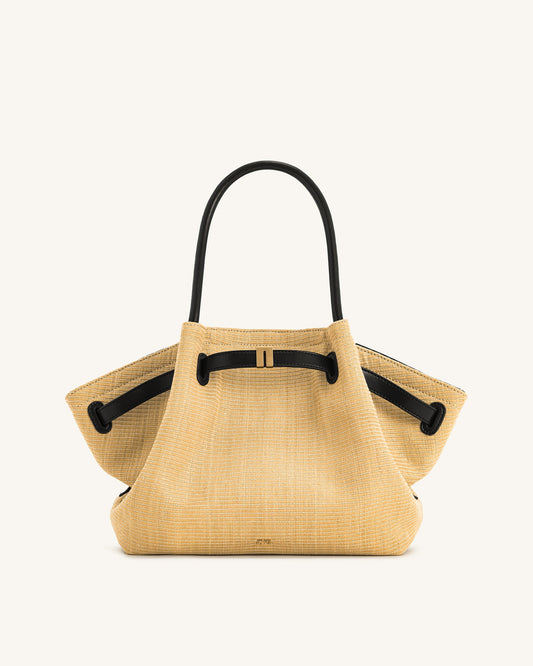 Hana Sac Cabas Moyen en Faux Paille - Paille Brune