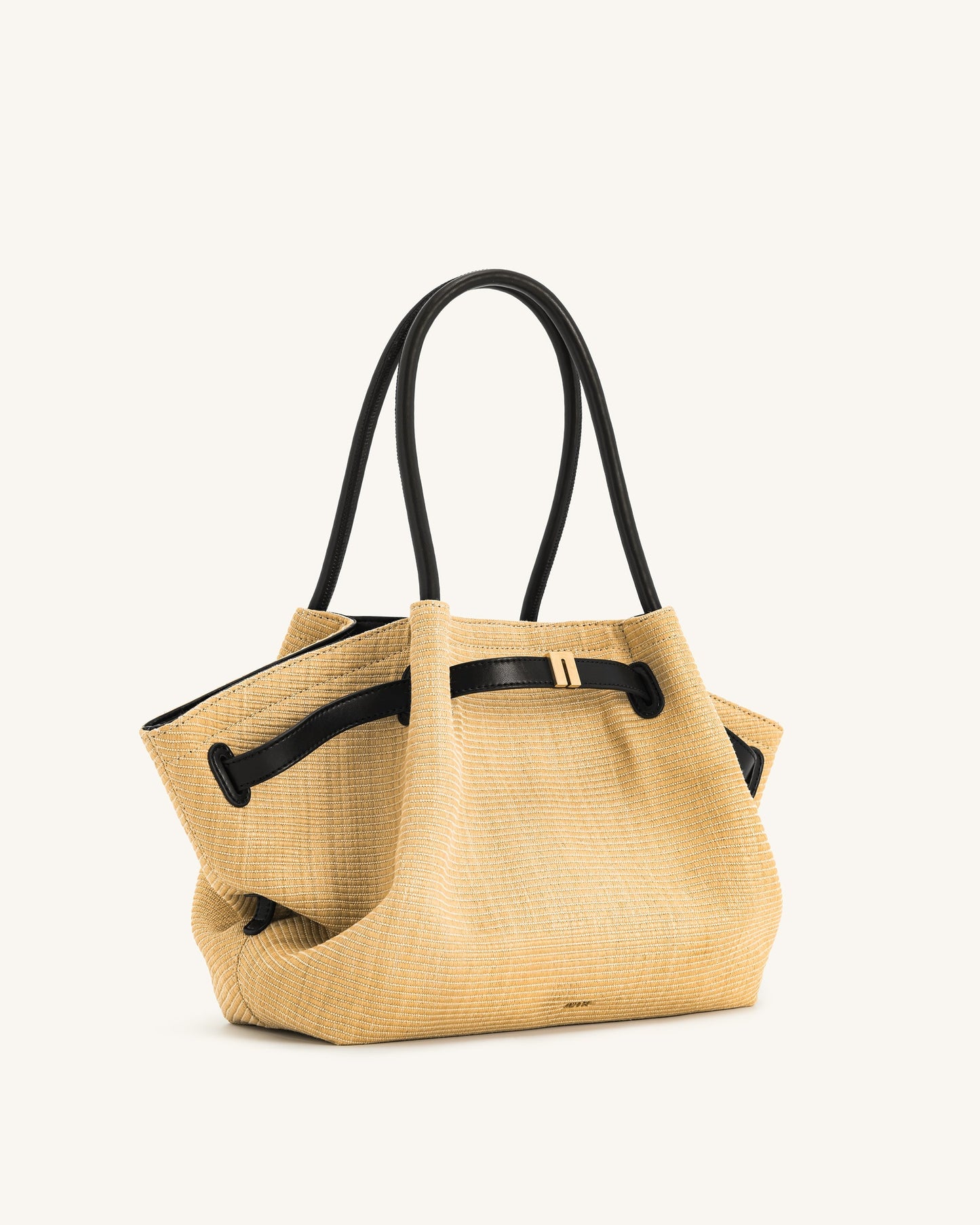 Hana Sac Cabas Moyen en Faux Paille - Paille Brune