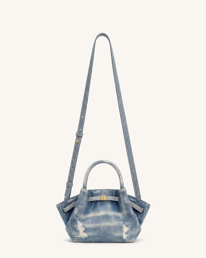 Hana Mini Sac Cabas en Denim - Bleu