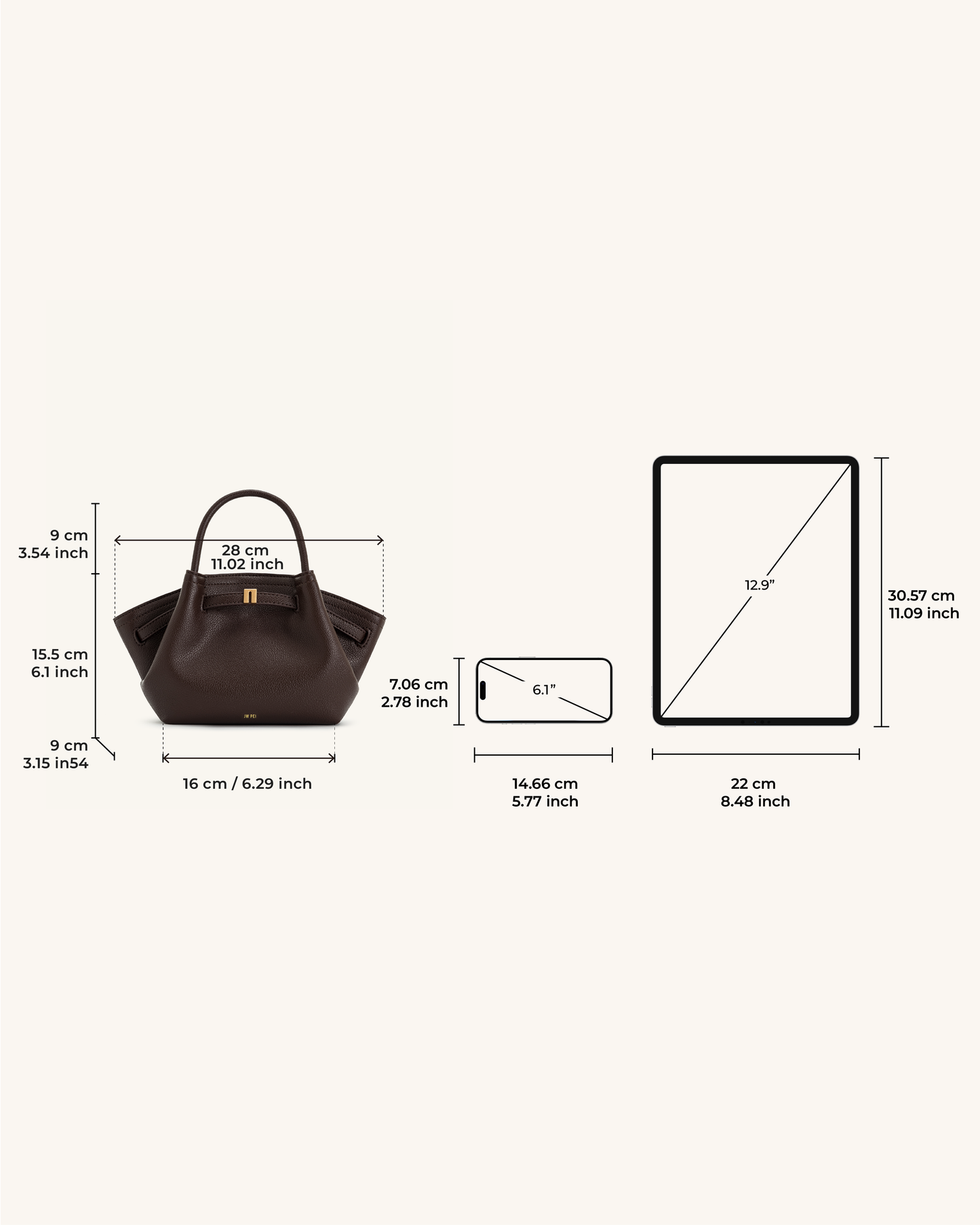Sac Mini Tote Hana - Marron Foncé