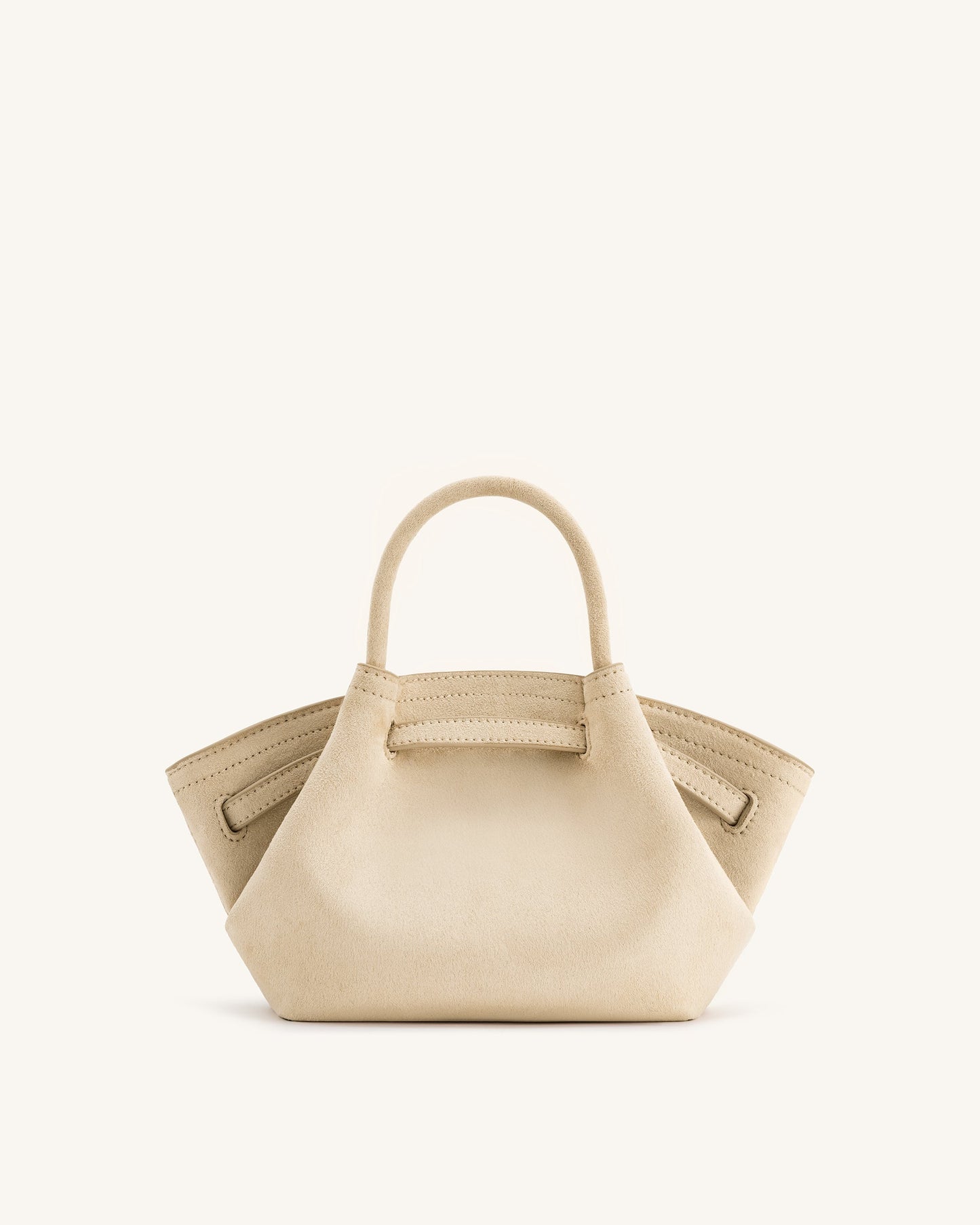 Sac fourre-tout mini Hana en faux suède - Blanc Cassé