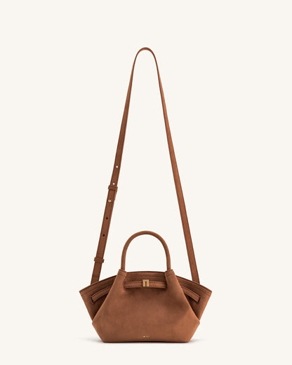 Sac fourre-tout mini Hana en faux suède - Marron