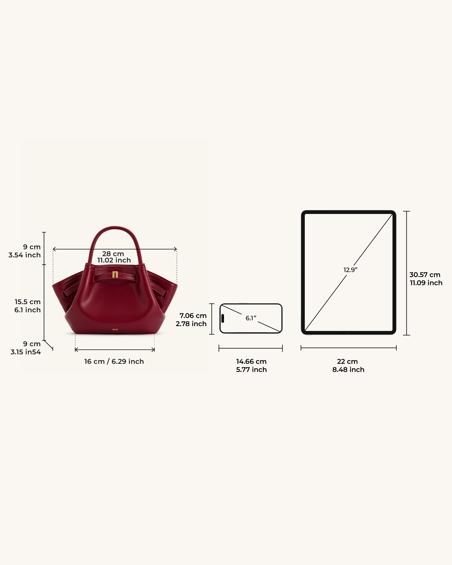 Sac Mini Tote Hana - Carmin