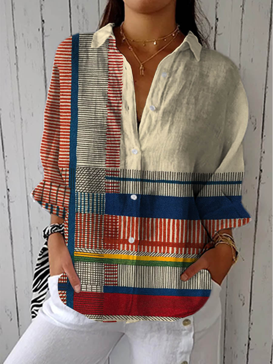 Blouse Héloïse — Graphique Moderne Multicolore
