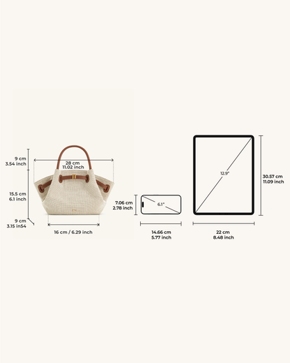 Sac Mini Tote Hana - Toile Marron