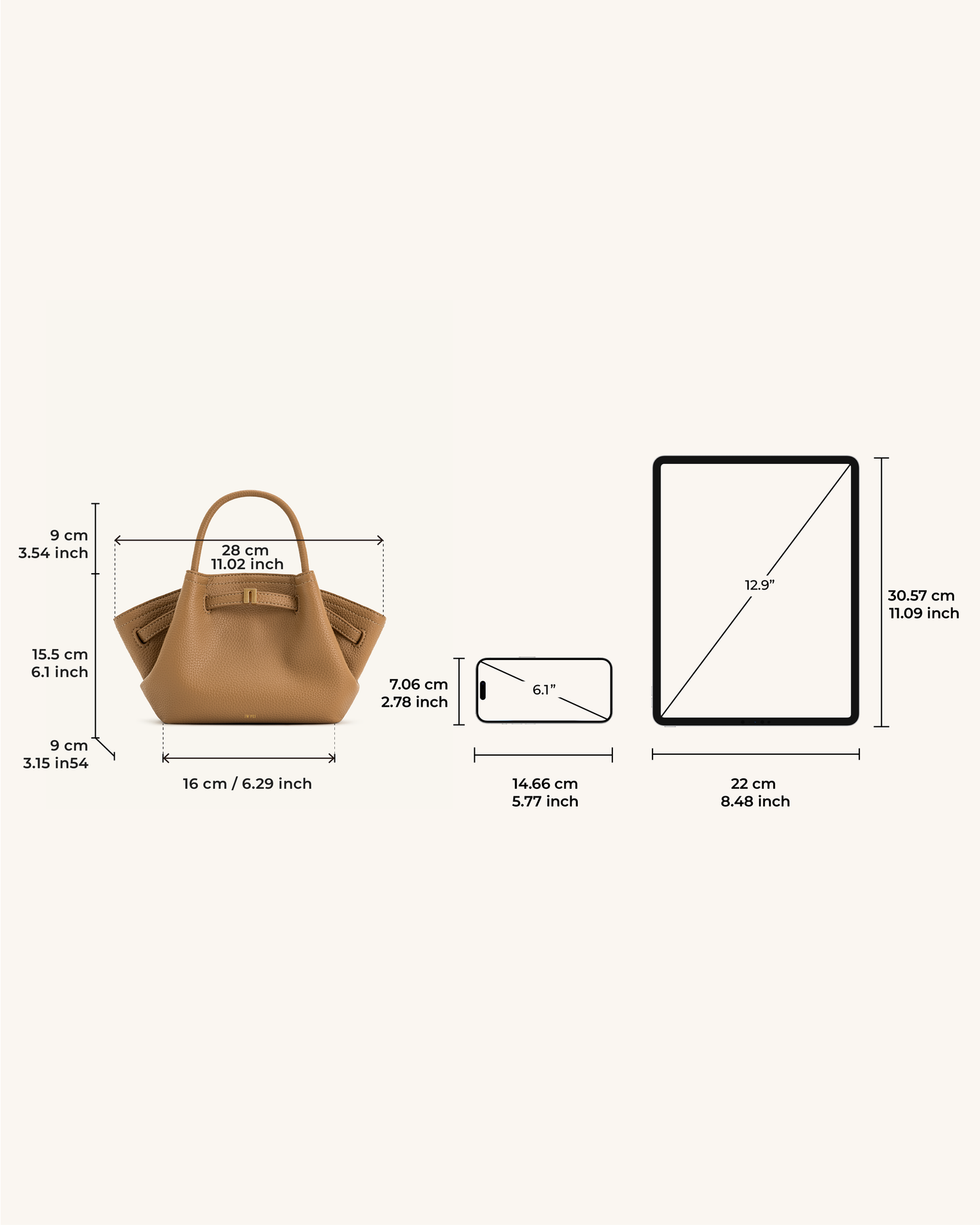 Sac Mini Tote Hana - Couleur Latte