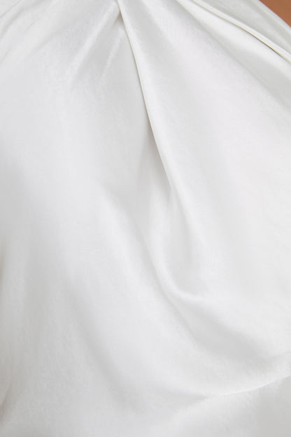 Robe Longue Laura en Satin Blanc