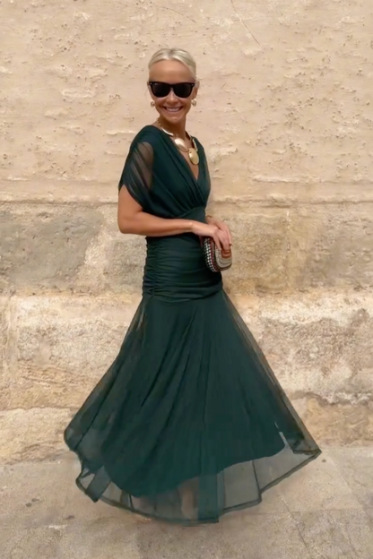 Luisa | Élégante robe longue de soirée à col en V