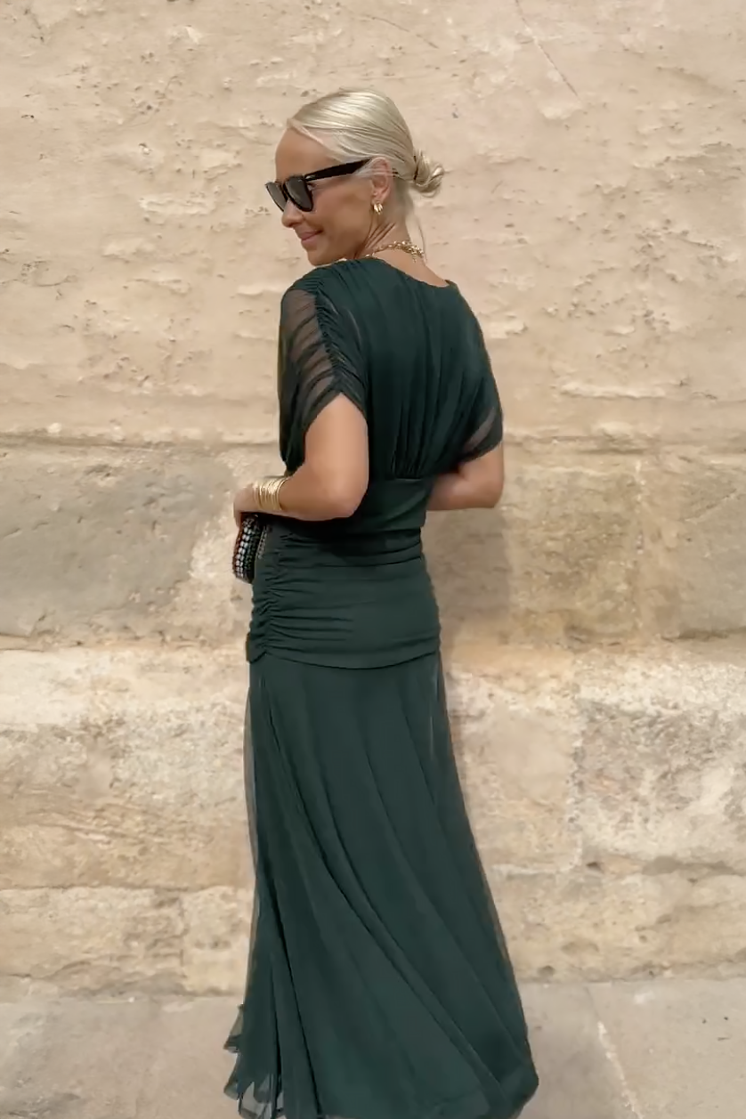 Luisa | Élégante robe longue de soirée à col en V