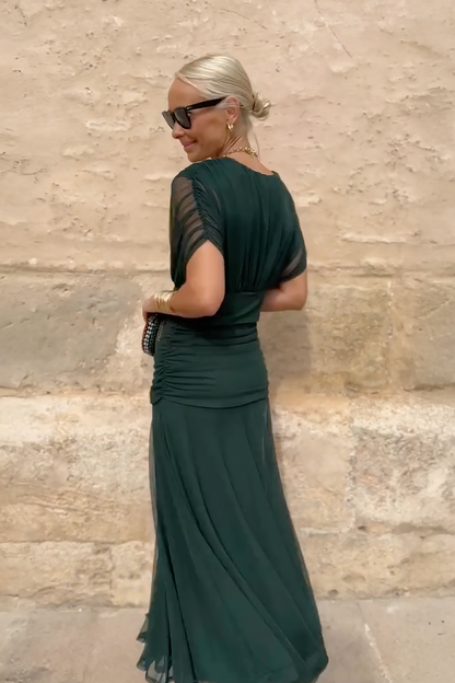 Luisa | Élégante robe longue de soirée à col en V