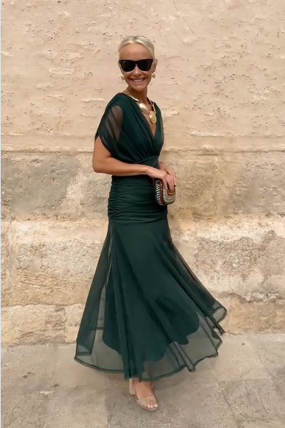 Luisa | Élégante robe longue de soirée à col en V