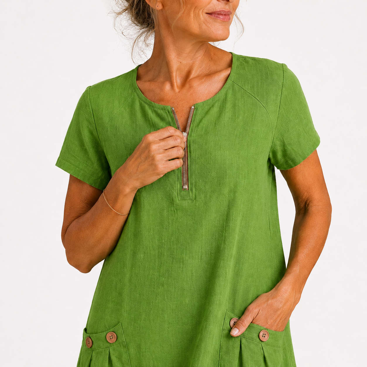 Eleonor - Robe décontractée en coton et lin