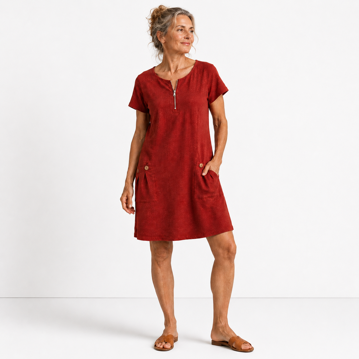 Eleonor - Robe décontractée en coton et lin