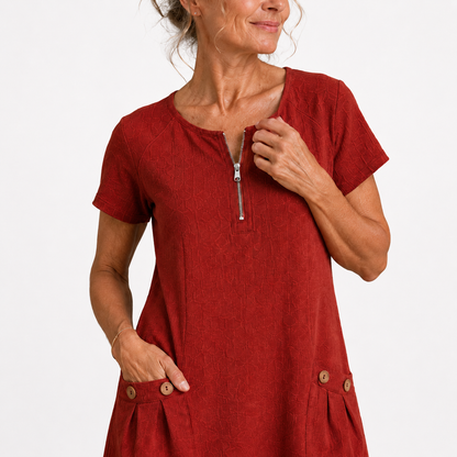 Eleonor - Robe décontractée en coton et lin