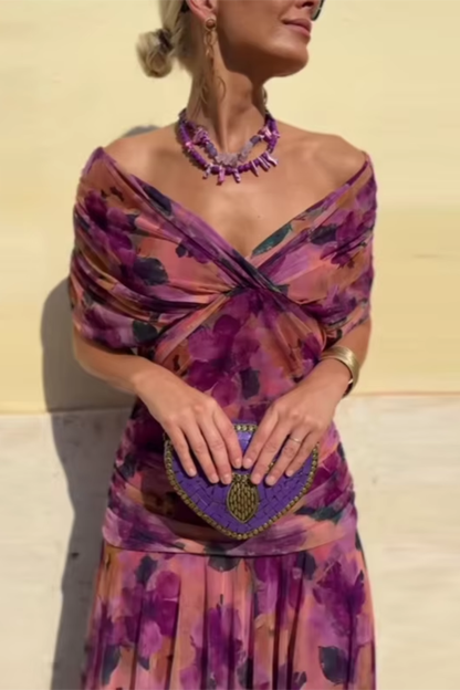 Luisa | Élégante robe longue de soirée à col en V