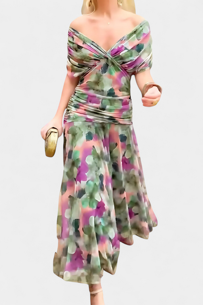 Robe Alondra — Longue Fleurie Décolleté V Romantique