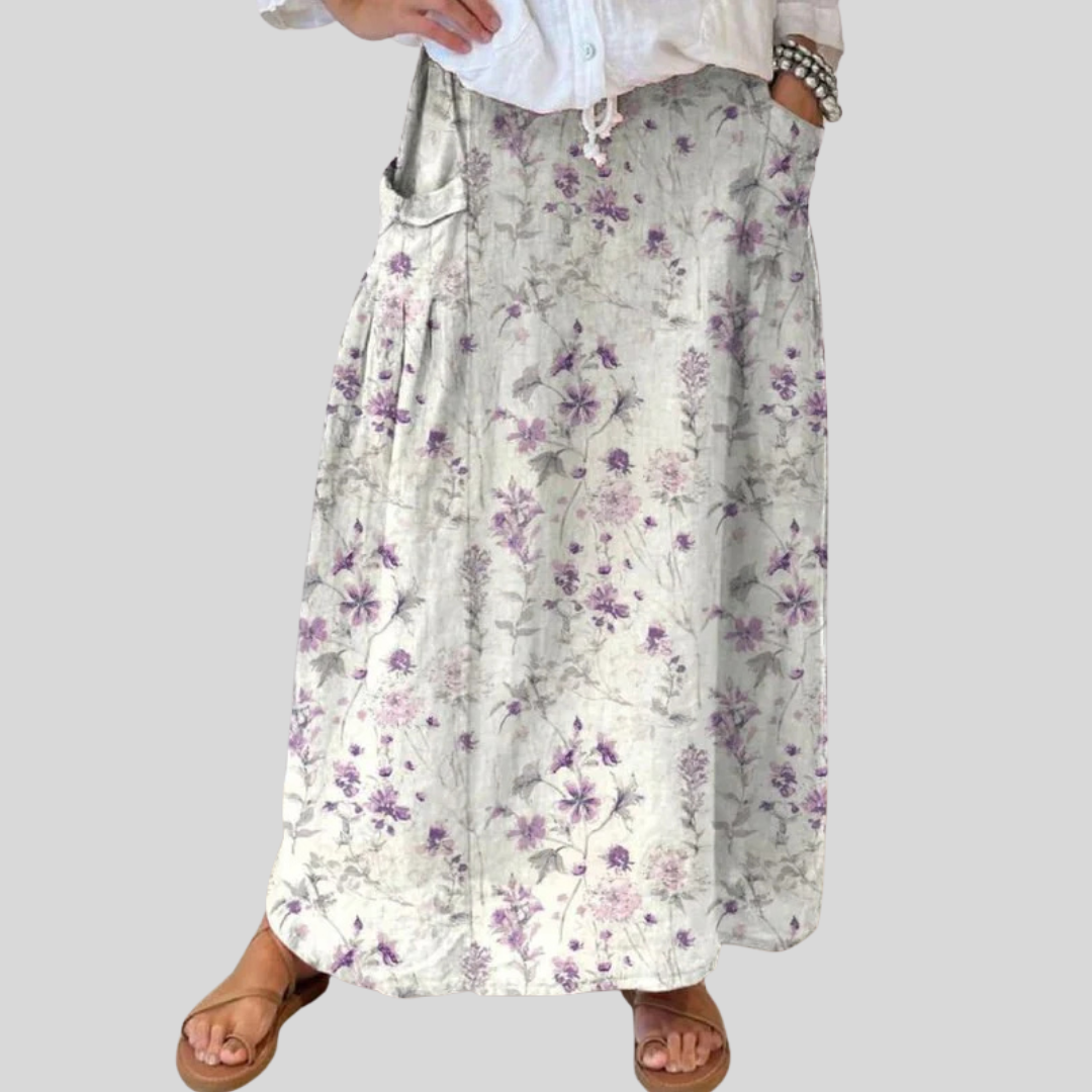 Rosabel — Jupe Florale Vintage à Poches