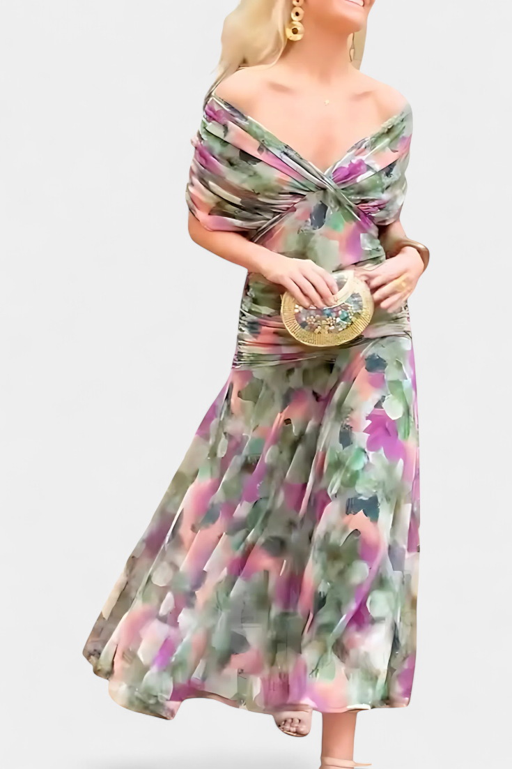 Robe Alondra — Longue Fleurie Décolleté V Romantique