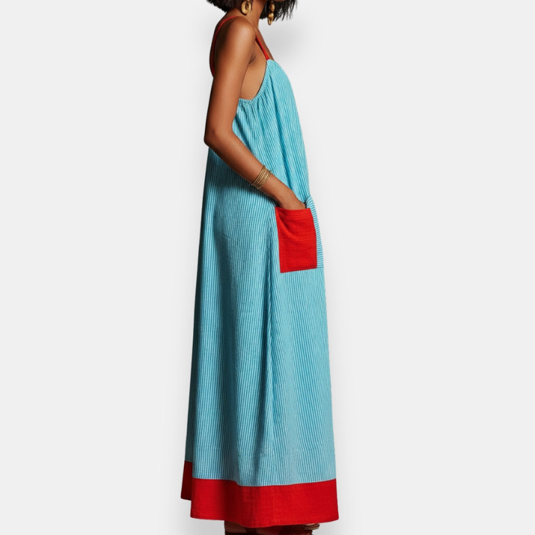 Sara | Robe Longue Bretelles Poches