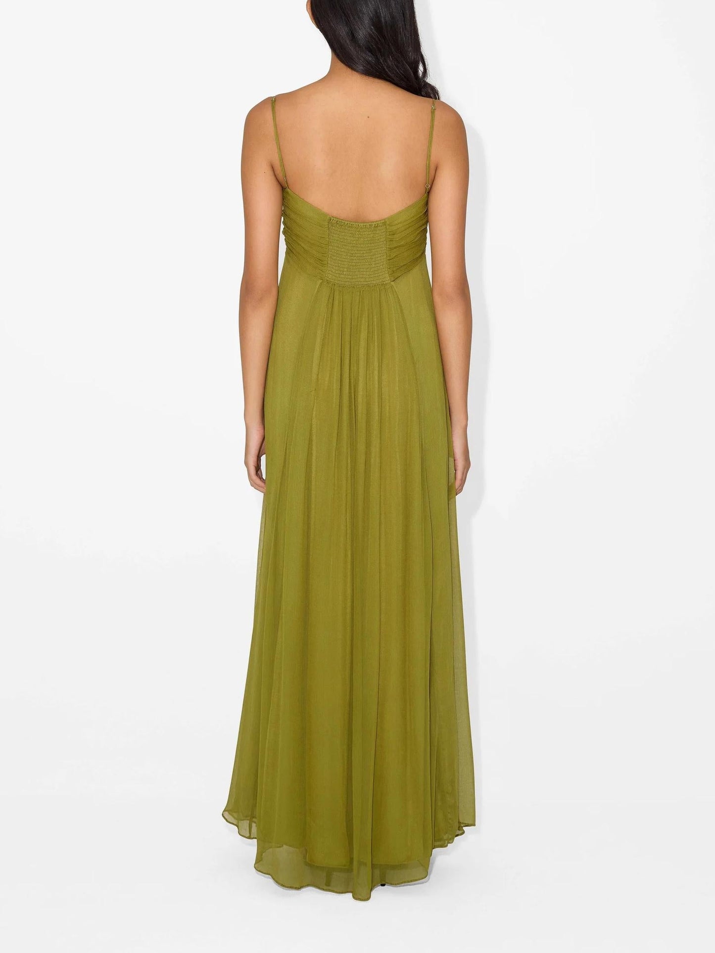 Robe Léa — Voile Fluide Vert Olive
