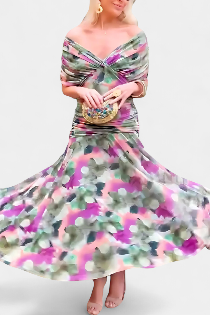 Robe Alondra — Longue Fleurie Décolleté V Romantique
