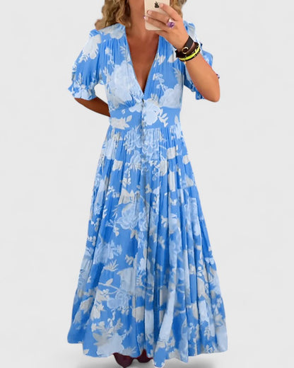 Miriam | Robe fleurie à col en V