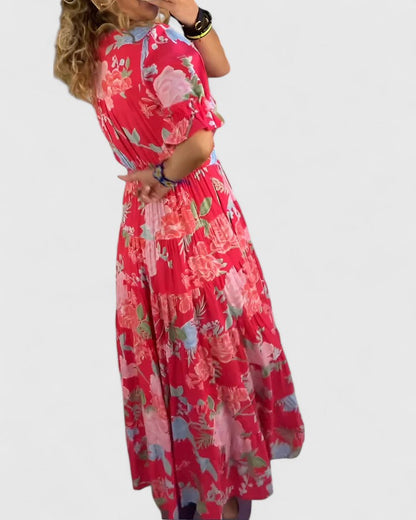 Miriam | Robe fleurie à col en V