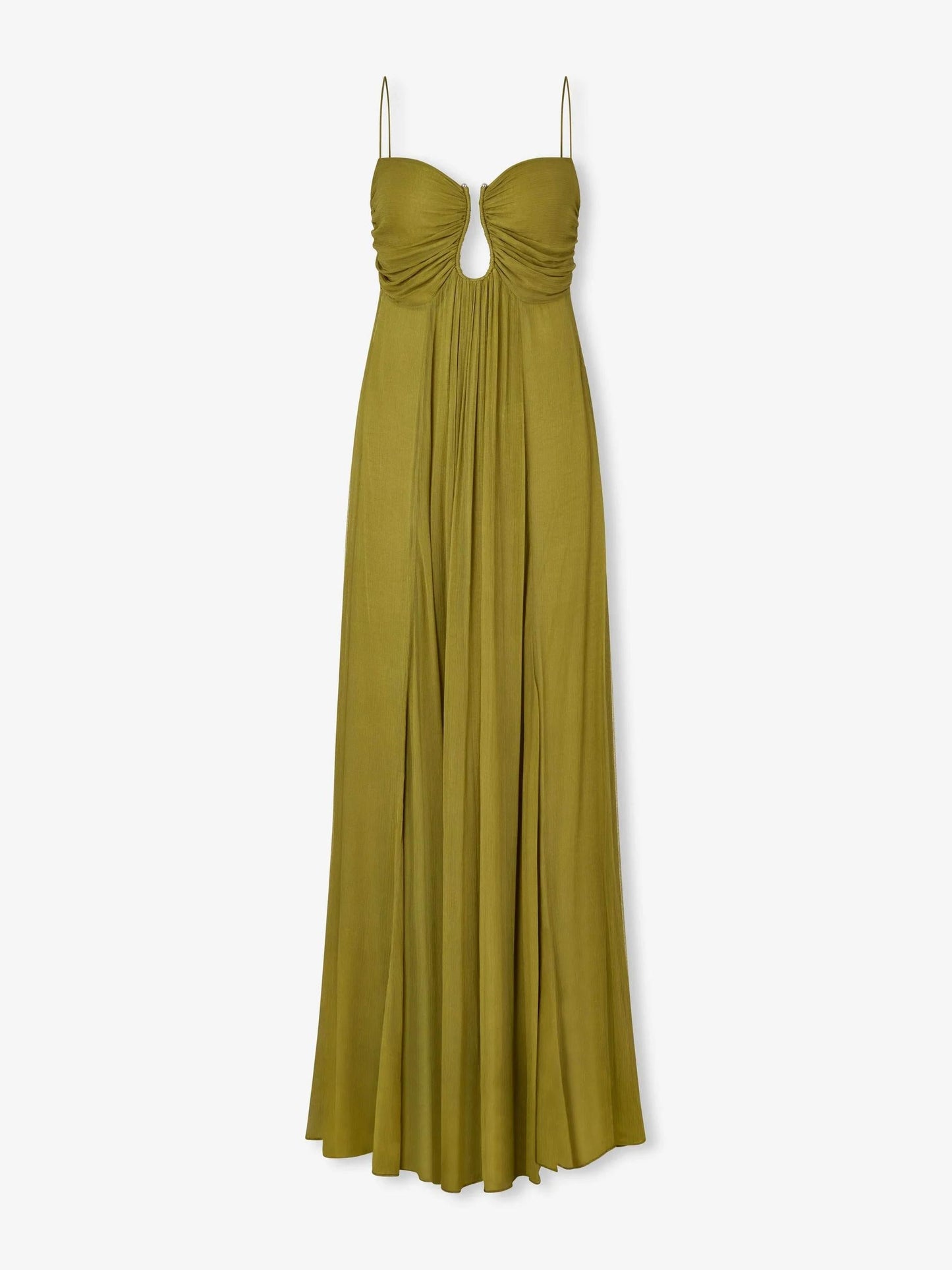 Robe Léa — Voile Fluide Vert Olive