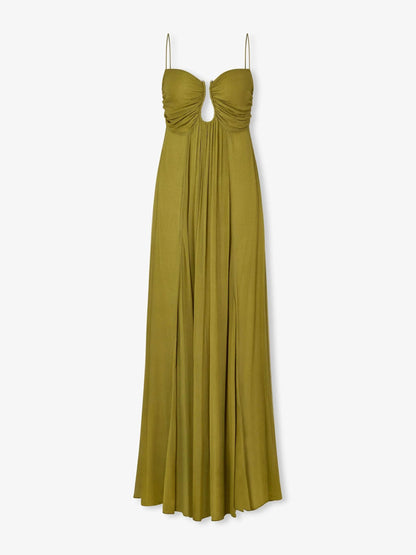 Robe Léa — Voile Fluide Vert Olive