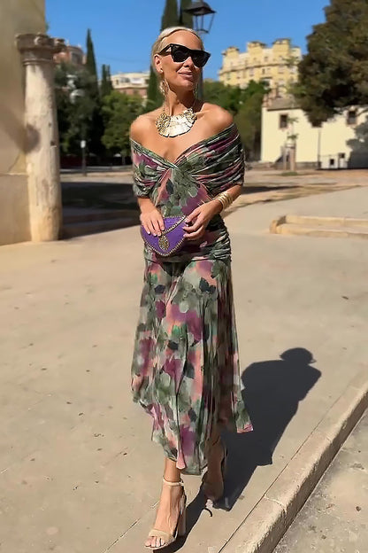 Luisa | Élégante robe longue de soirée à col en V