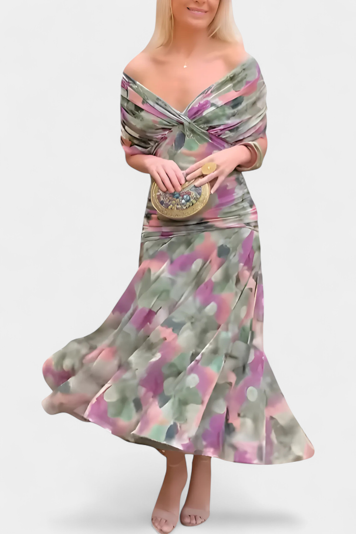 Robe Alondra — Longue Fleurie Décolleté V Romantique