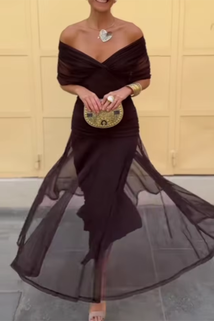 Luisa | Élégante robe longue de soirée à col en V