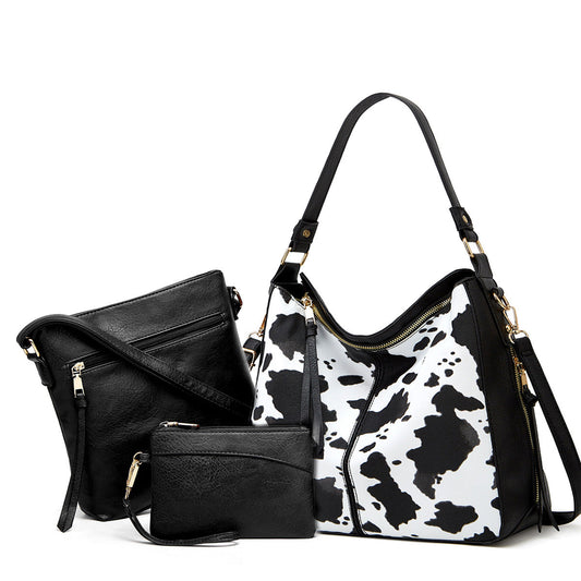 Ensemble Hobo Imprimé 3 Pièces en Cuir Luxueux