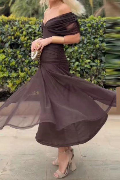 Luisa | Élégante robe longue de soirée à col en V