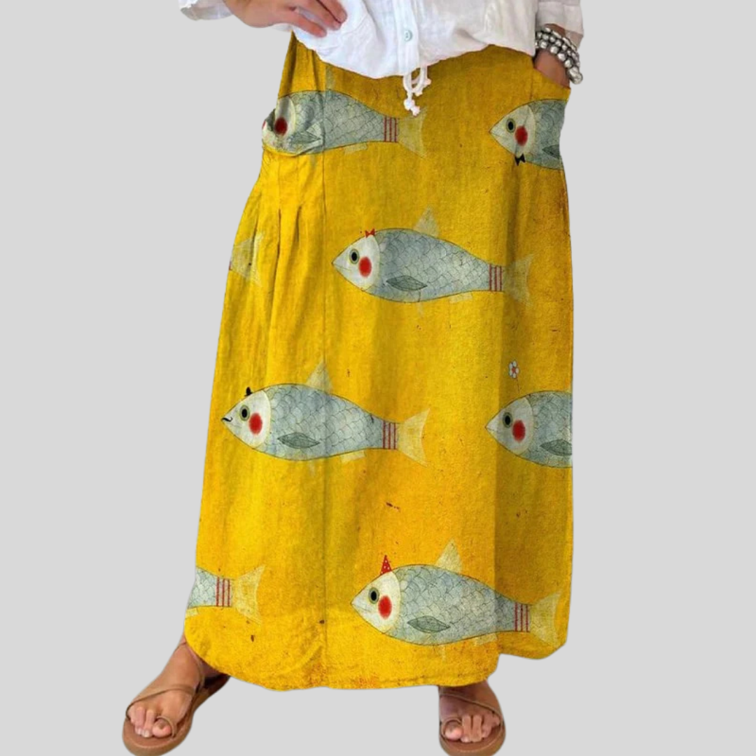 Marisol | Fish Art Pocket Skirt
